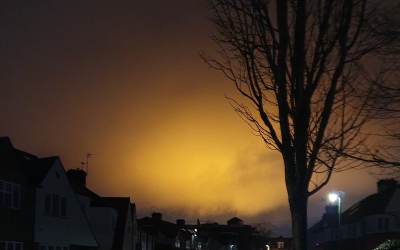 Mystery of glowing orange light in Twickenham