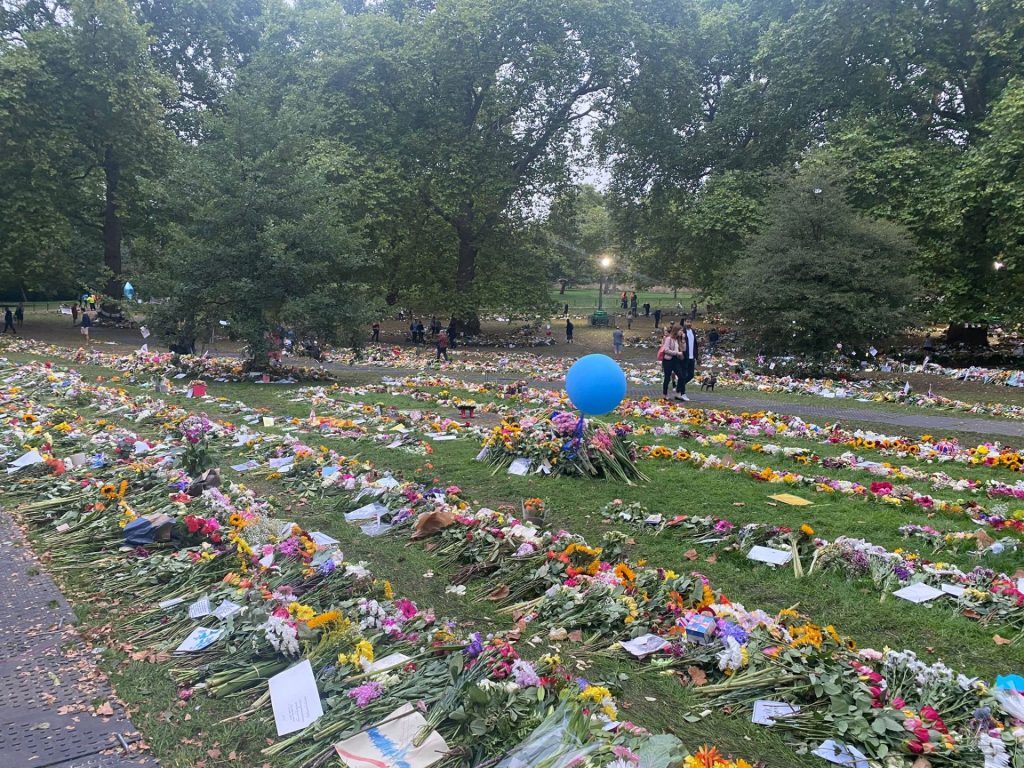 Flowers were laid in tribute to the Queen