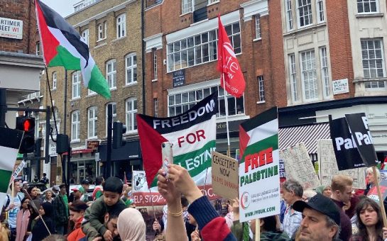 Palestine march through London on 18th May