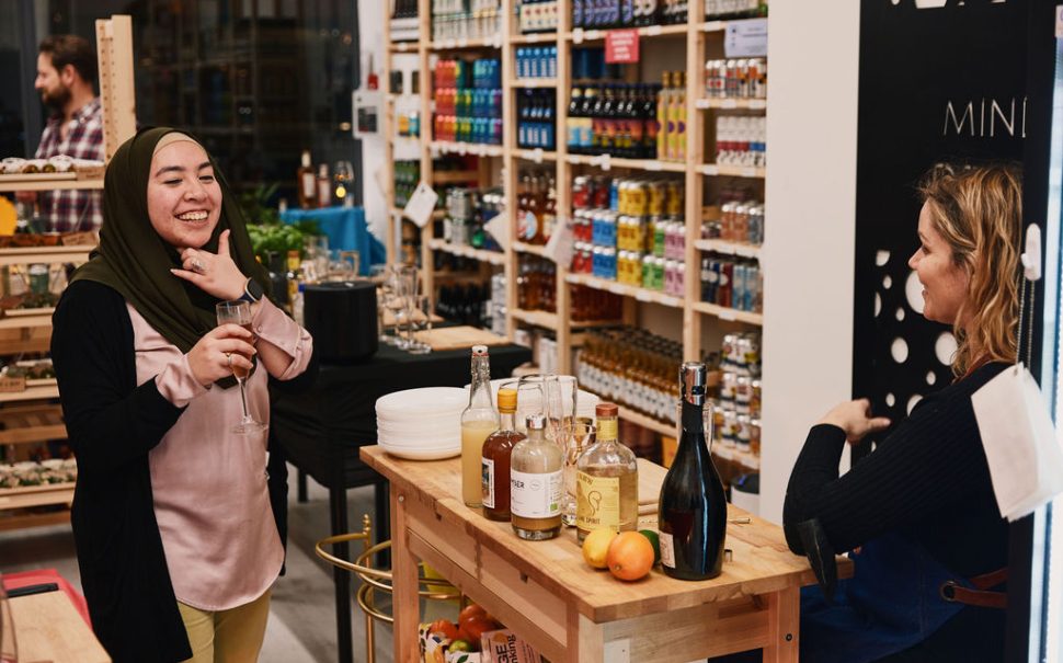 Young people in a non-alcohol tasting class at Club Soda in London