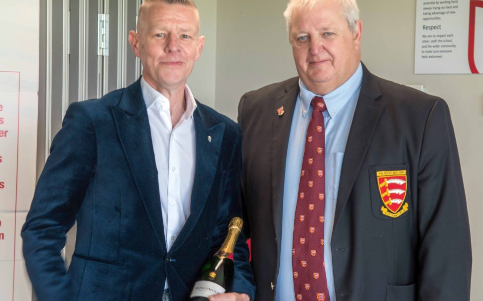 John Mulholland (left) is honoured as finalist for the RFU Volunteer of the Year award