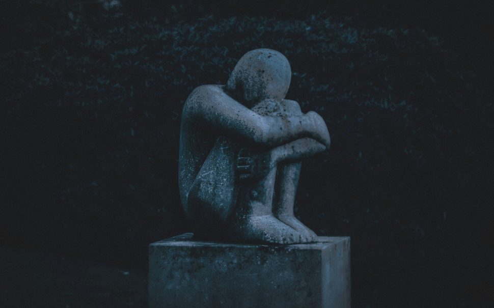 Grieving statue