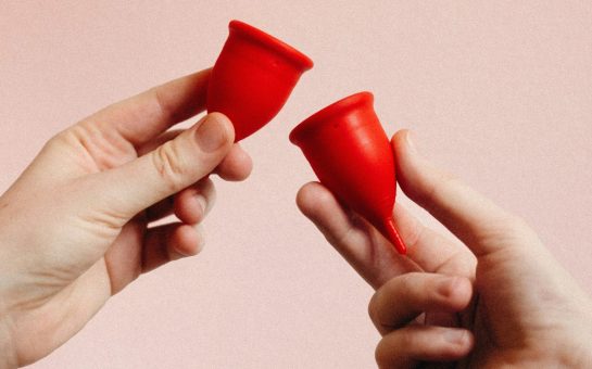 Photo of two menstrual cups