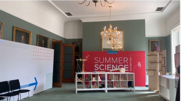 A wide shot of the entrance to the Royal Society's Summer Science Exhibition