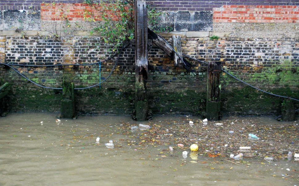 Rubbish is frequently spotted in the Thames as a result of sewage dumps.