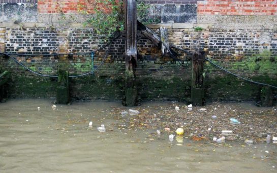 Rubbish is frequently spotted in the Thames as a result of sewage dumps.