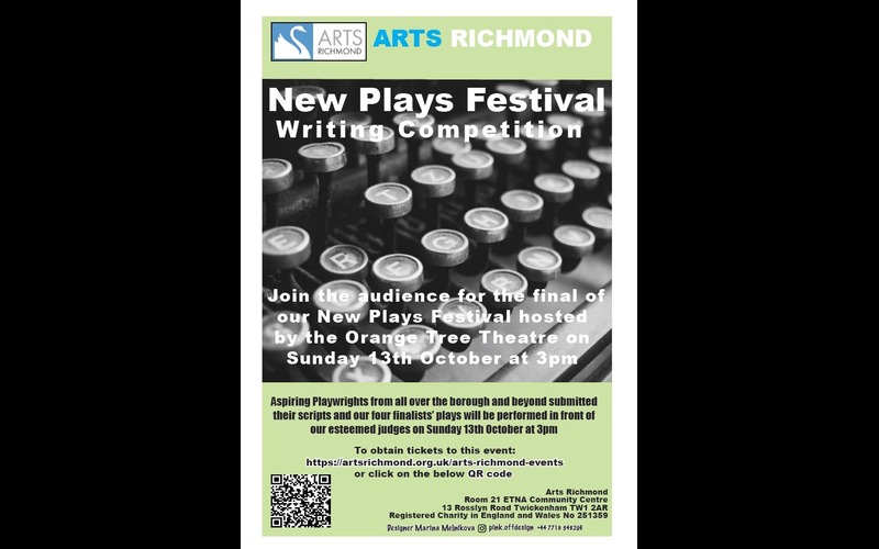 A flyer for the New Plays Festival that will take place on the 13th of October.