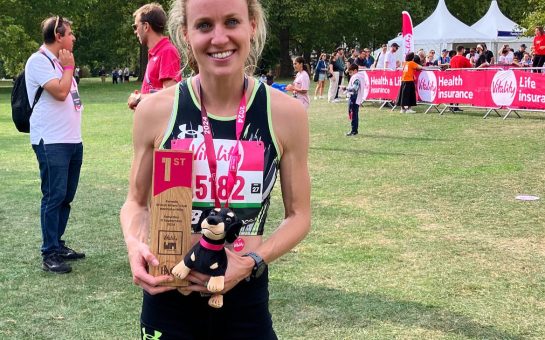 Proud mum moment of Katie Snowden with her medal