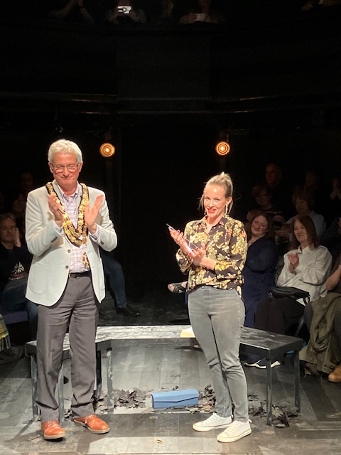 Rebecca Mayhew, the winner of Arts Richmond's New Plays Festival 2024, with her prize