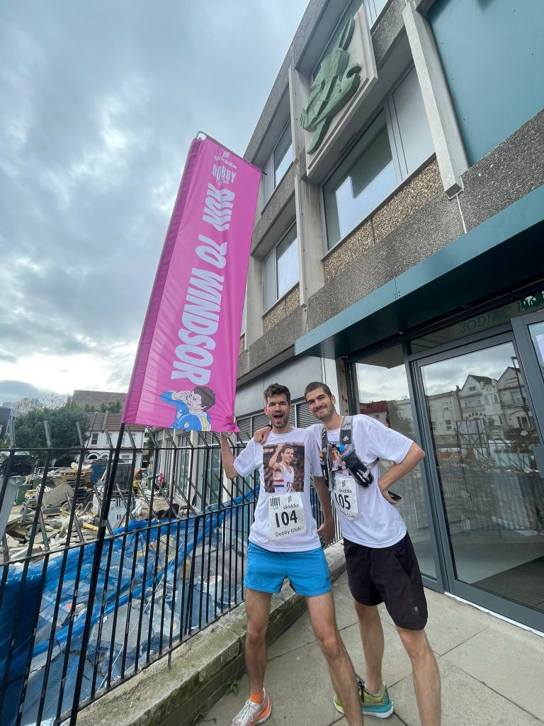 Comedian Ivo Graham and his brother outside Zodiac Court. 