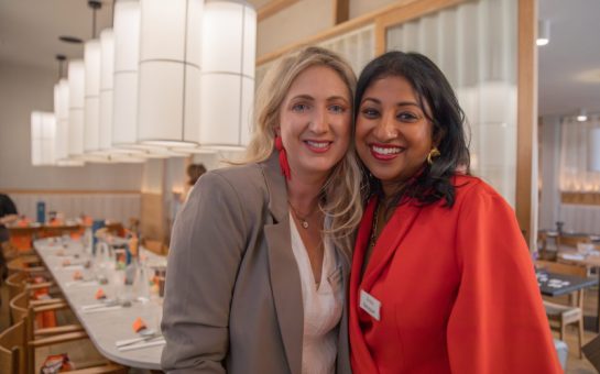 SW London Women founders Shoba and Fran posing at one of their supper club events