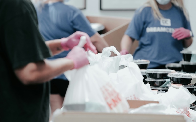 Donations being handed out at food banks