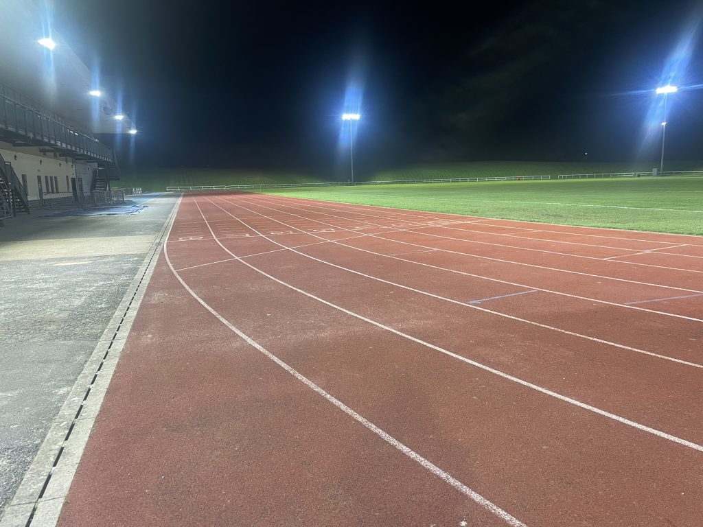 David Weir Leisure Centre track at night