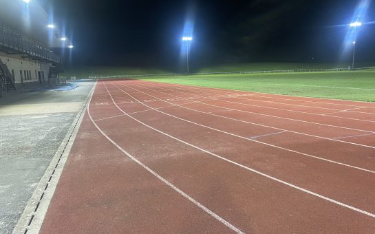 David Weir Leisure Centre track at night