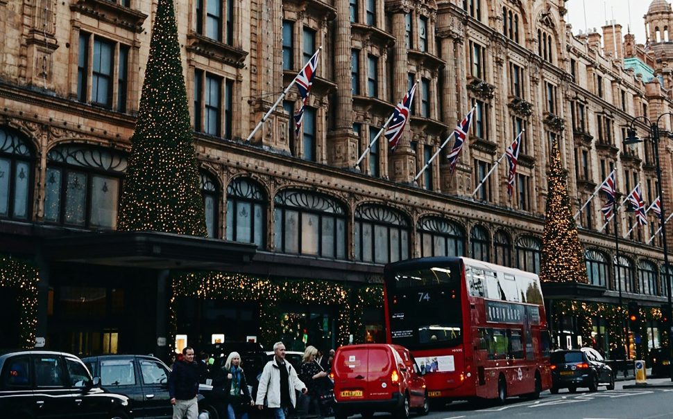 Christmas tree outside a building in London