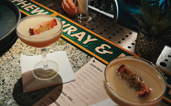 Cocktails on a table