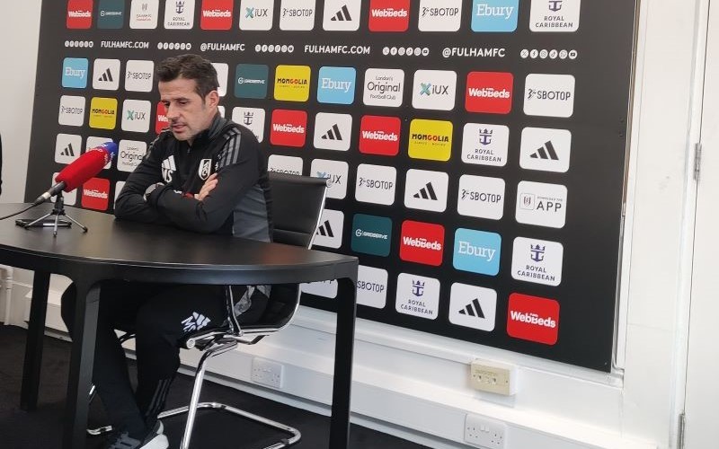 Marco Silva at a Press Conference at Fulham's training ground