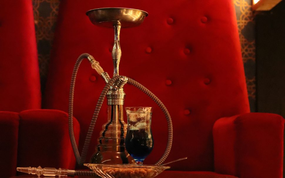 Shisha pipe on a red chair