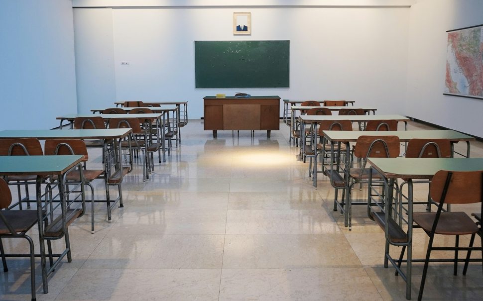 Empty classroom image credit: Ivan Aleksic from unsplash.com