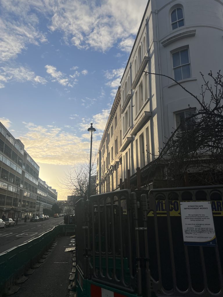 Photograph of Hoarding Outside 74 Lupus Street