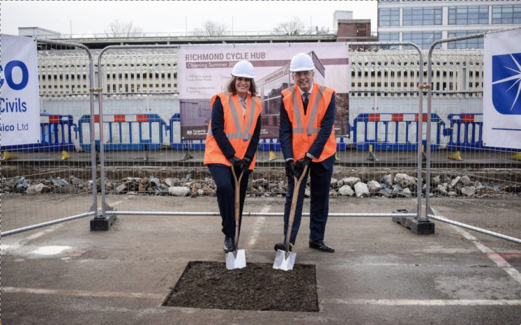 Natalie Edwards and Alexander Ehmann at the groundbreaking ceremony