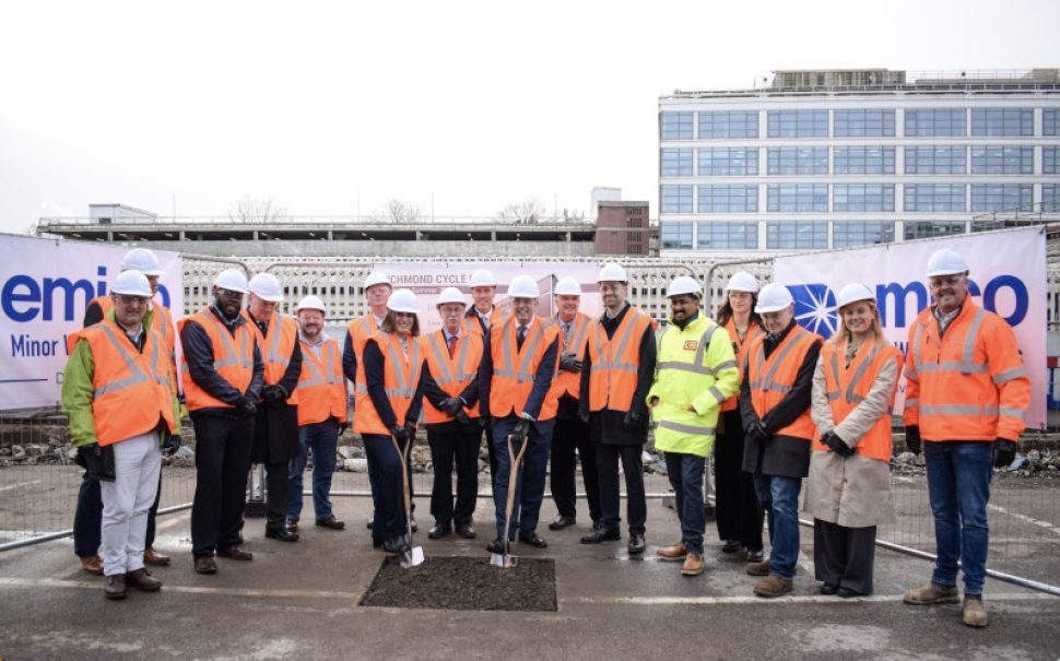 The groundbreaking ceremony for the cycle hub construction at Richmond Station