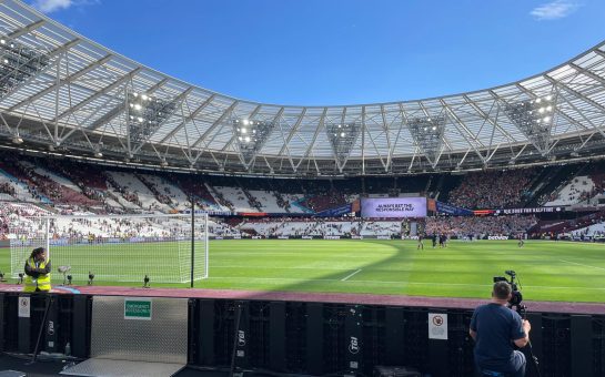 West Ham's London Stadium interior on match day